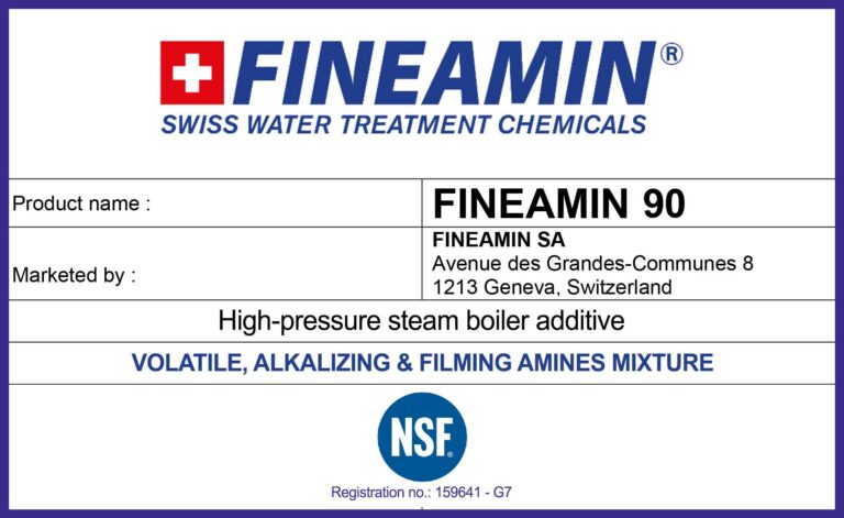 Fineamin 90 high pressure boiler additive against corrosion and scale